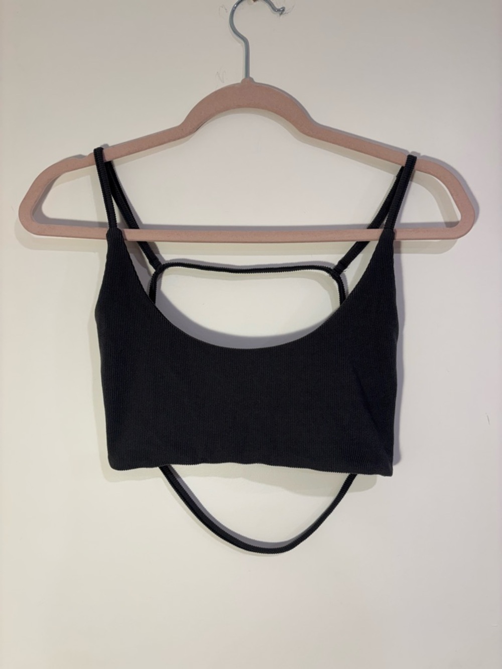 SHEIN Grey Strappy Ribbed Bandeau Tank